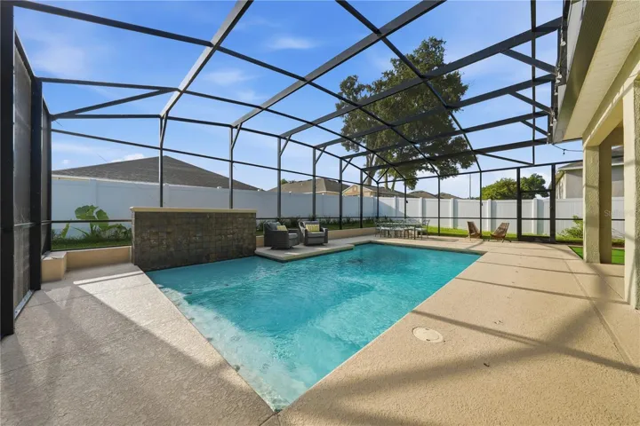 Waterfall Feature on Pool  Wall
