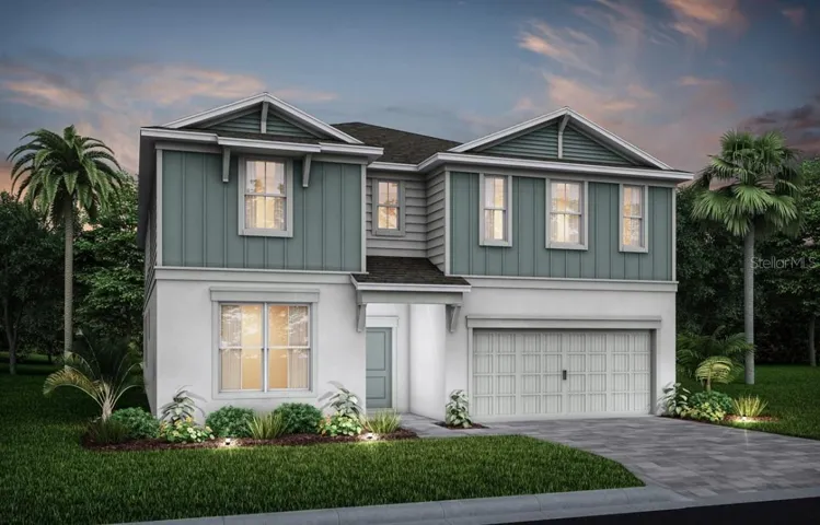 Exterior Design. Artistic rendering for this new construction home. Pictures are for illustrative purposes only. Elevations, colors and options may vary.
