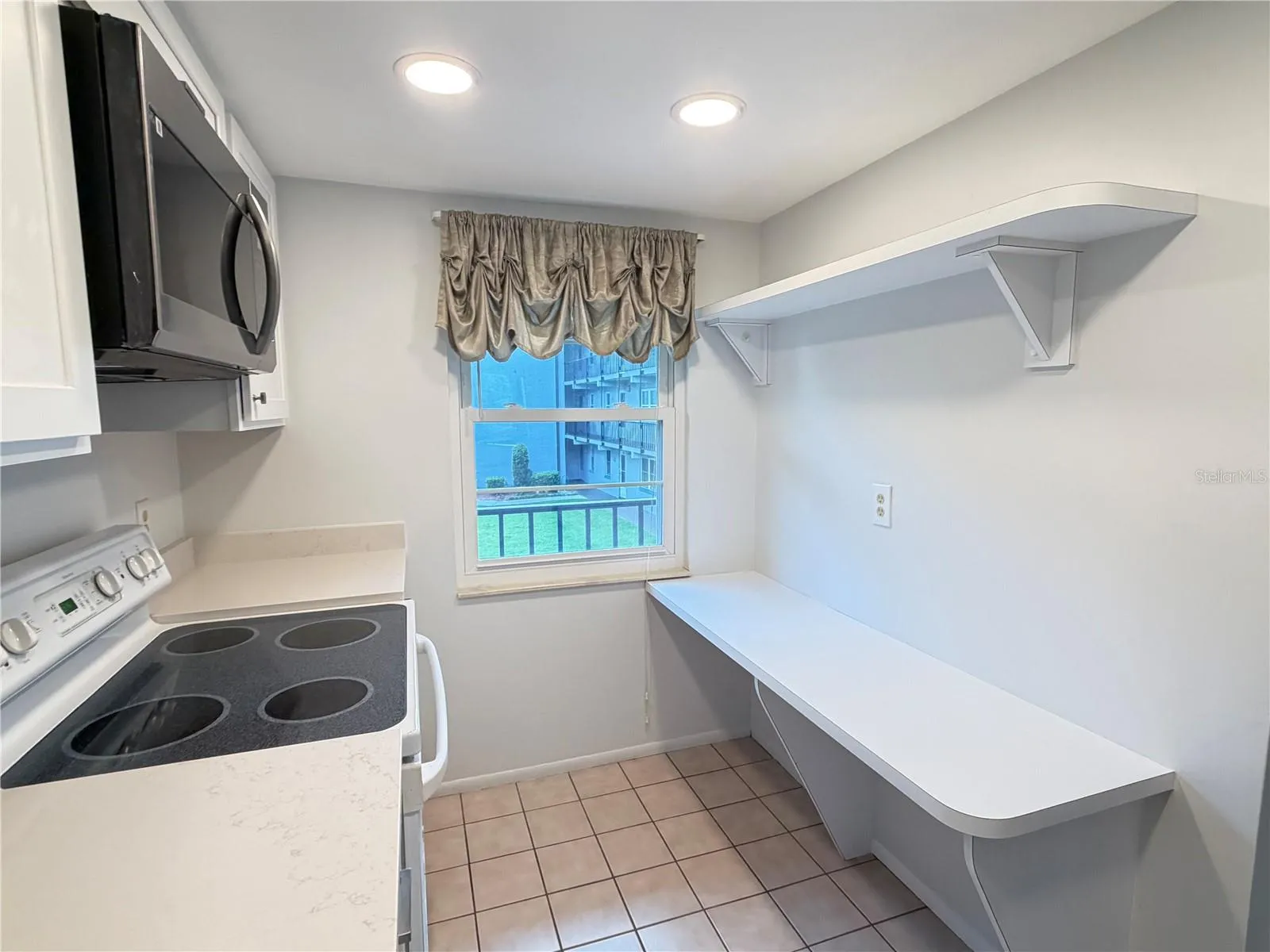 kitchen with built in work station