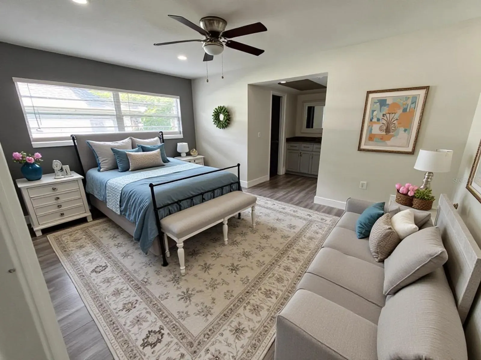 PRIMARY BEDROOM STAGED