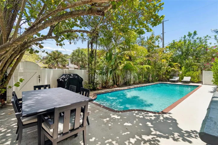 Beautiful landscaped yard with large pool