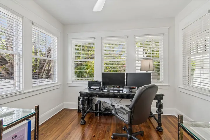 Additioanl room currently is a home office overlooking the pool