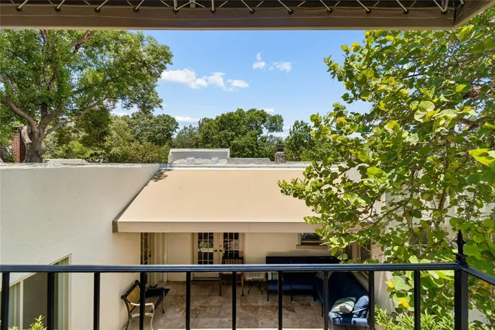 Juliette balcony overlooking courtyard