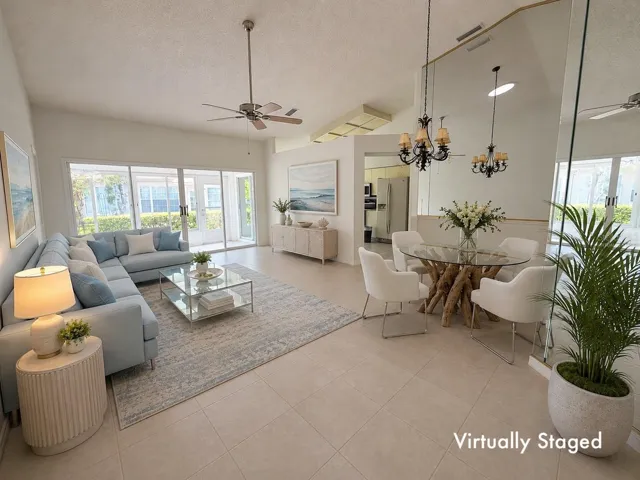 Virtually staged Great Room & Dining