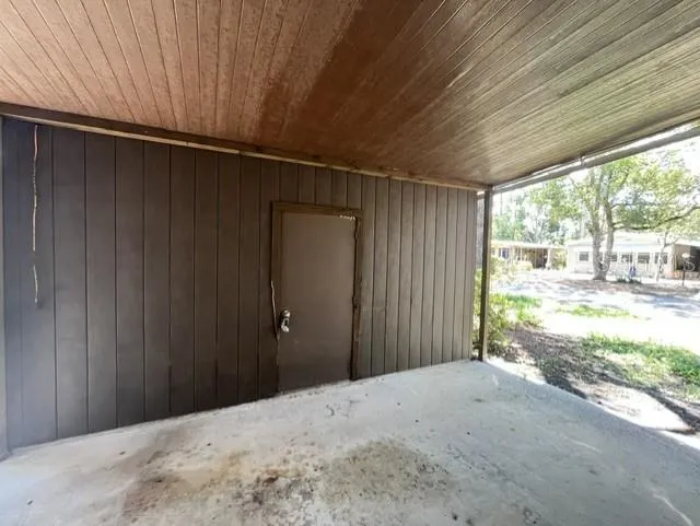 Storage area in carport