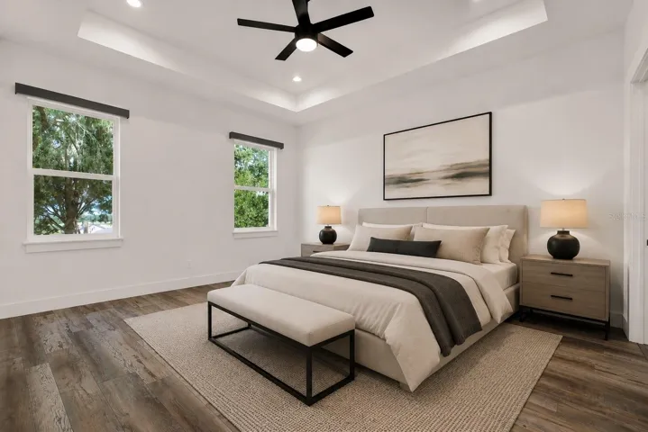 Virtual Staged Primary Bedroom