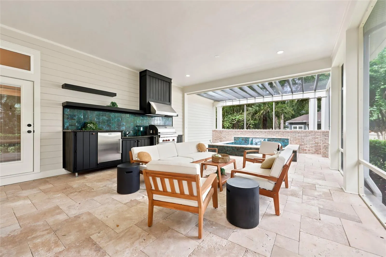Outdoor kitchen and seating