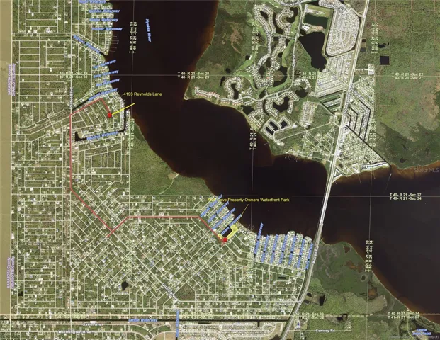 The lot is approximately 2.5 miles to the Boat Ramp and park