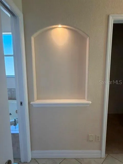 Lighted Niche Entering the Primary Bedroom