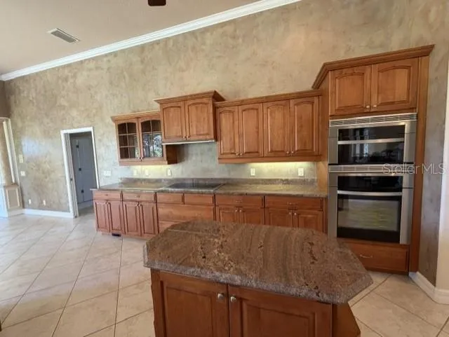 Kitchen Island with Double Oven and Induction Stove