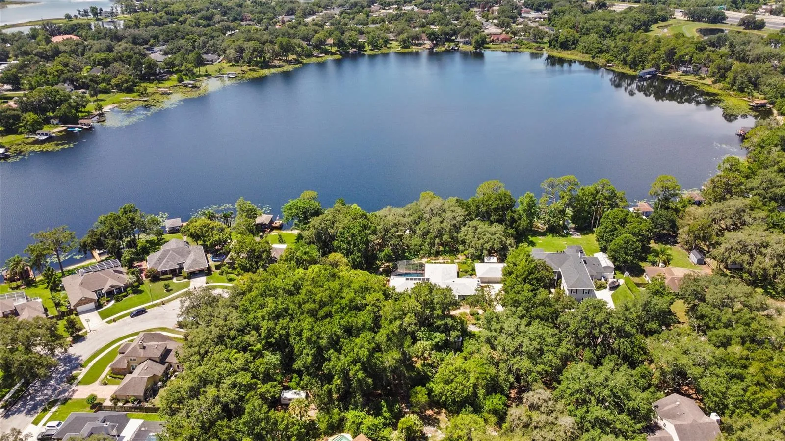 SKY VIEW OF DEEP LAKE OVIEDO WITH GREAT WATER QUALITY