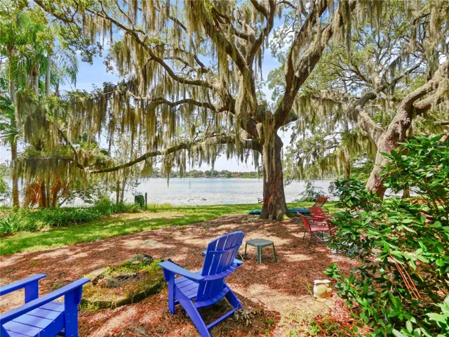 FIRE PIT AND VIEW OF LAKE