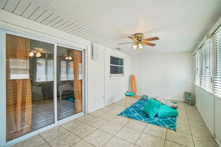 Sunroom sliders into living room