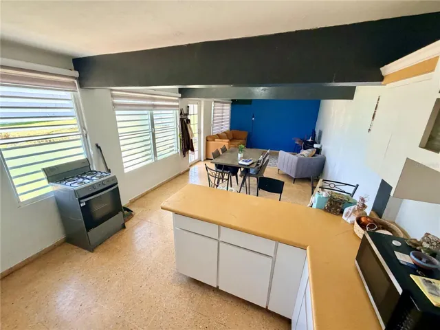 Unit 1 Kicthen, dining area, living room, entryway