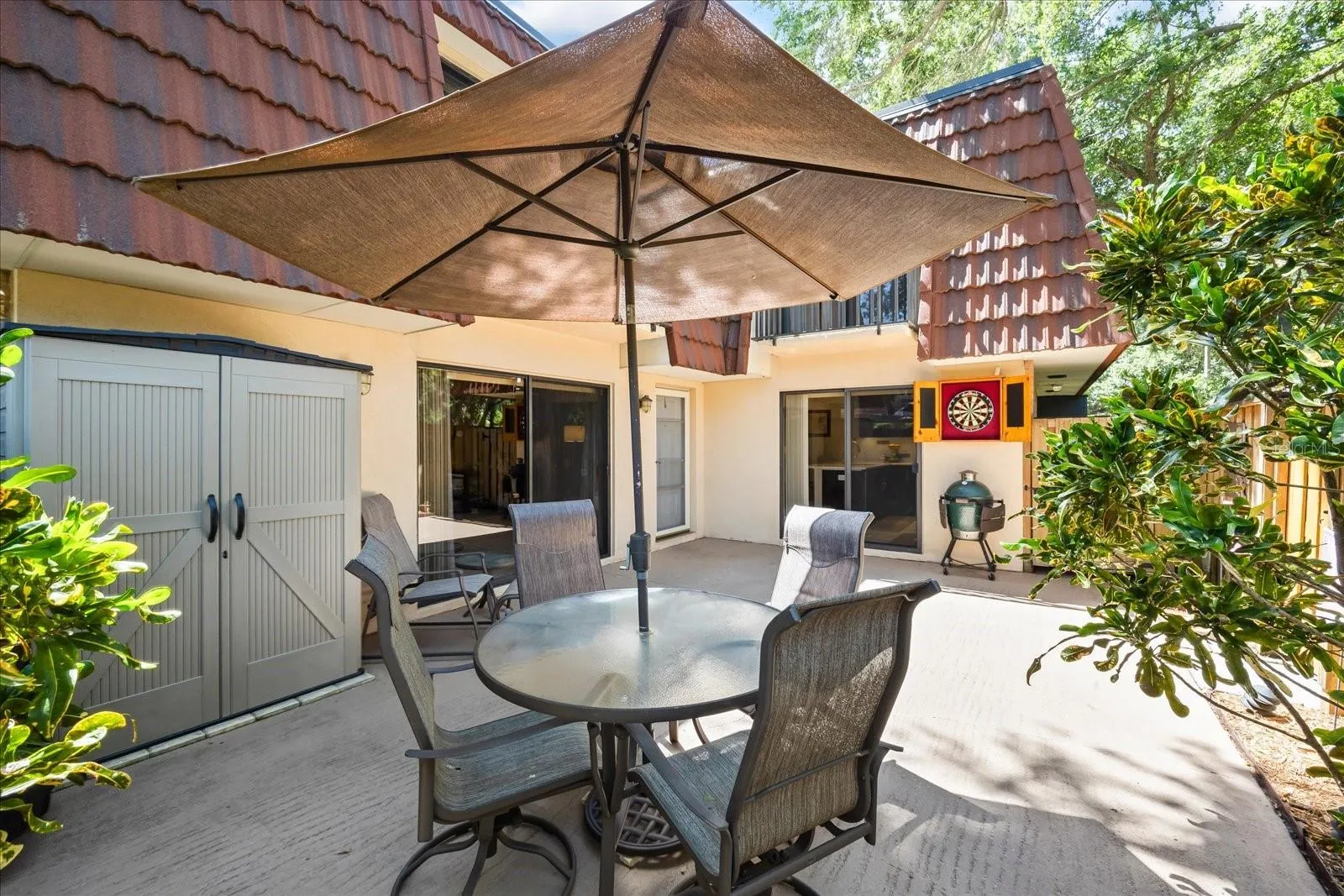 The privately fenced courtyard offers the perfect spot to dine al fresco.