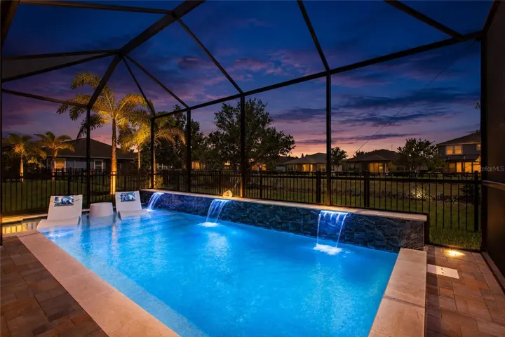 State of the Art Salt water Pool with 6' Sun shelf, 3 Fountains, 4 Spa Jets, water falls with WiFi Aqua Link (Cell Phon app control