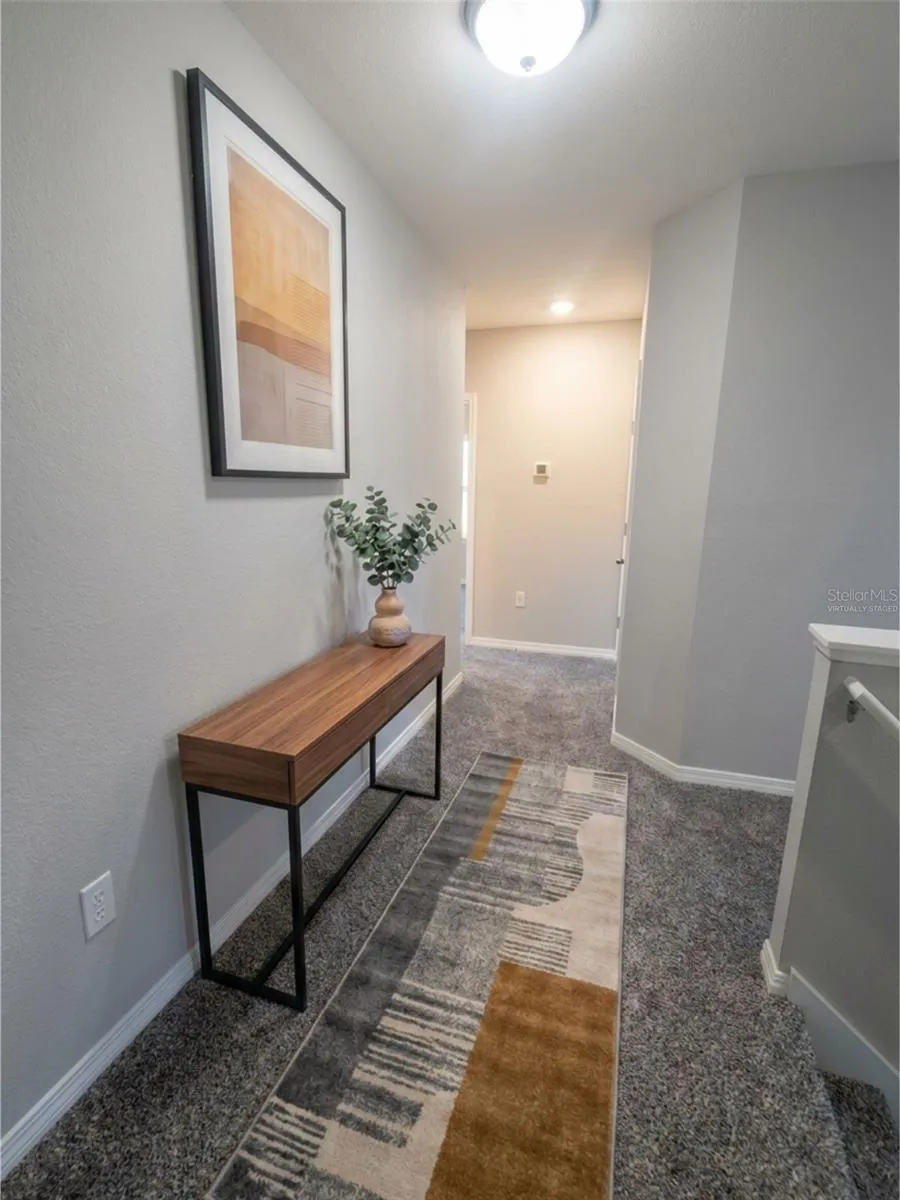 Upstairs hallway virtually staged