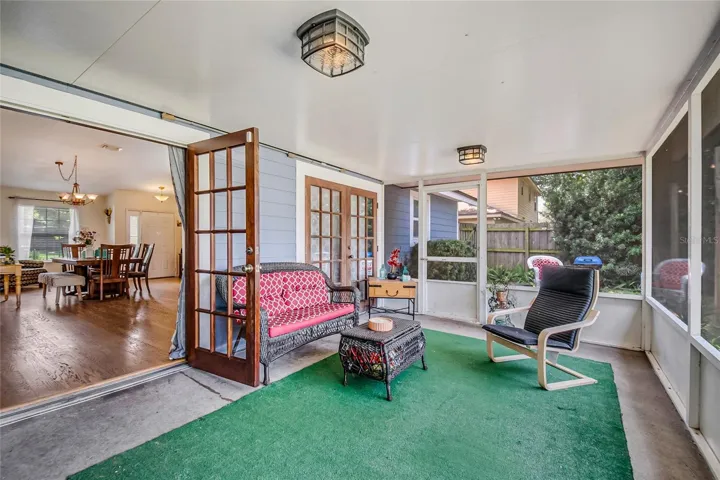 covered and enclosed patio.
