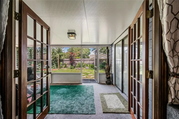 covered and enclosed patio.