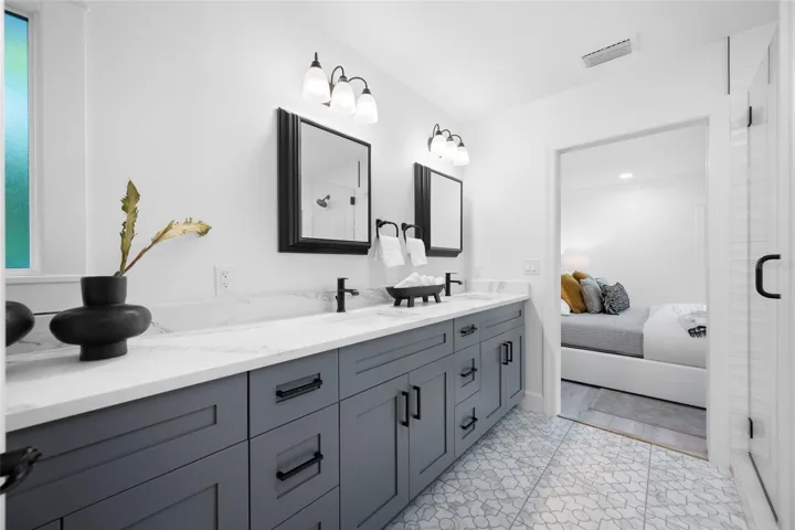 Primary Bathroom with Dual Vanities