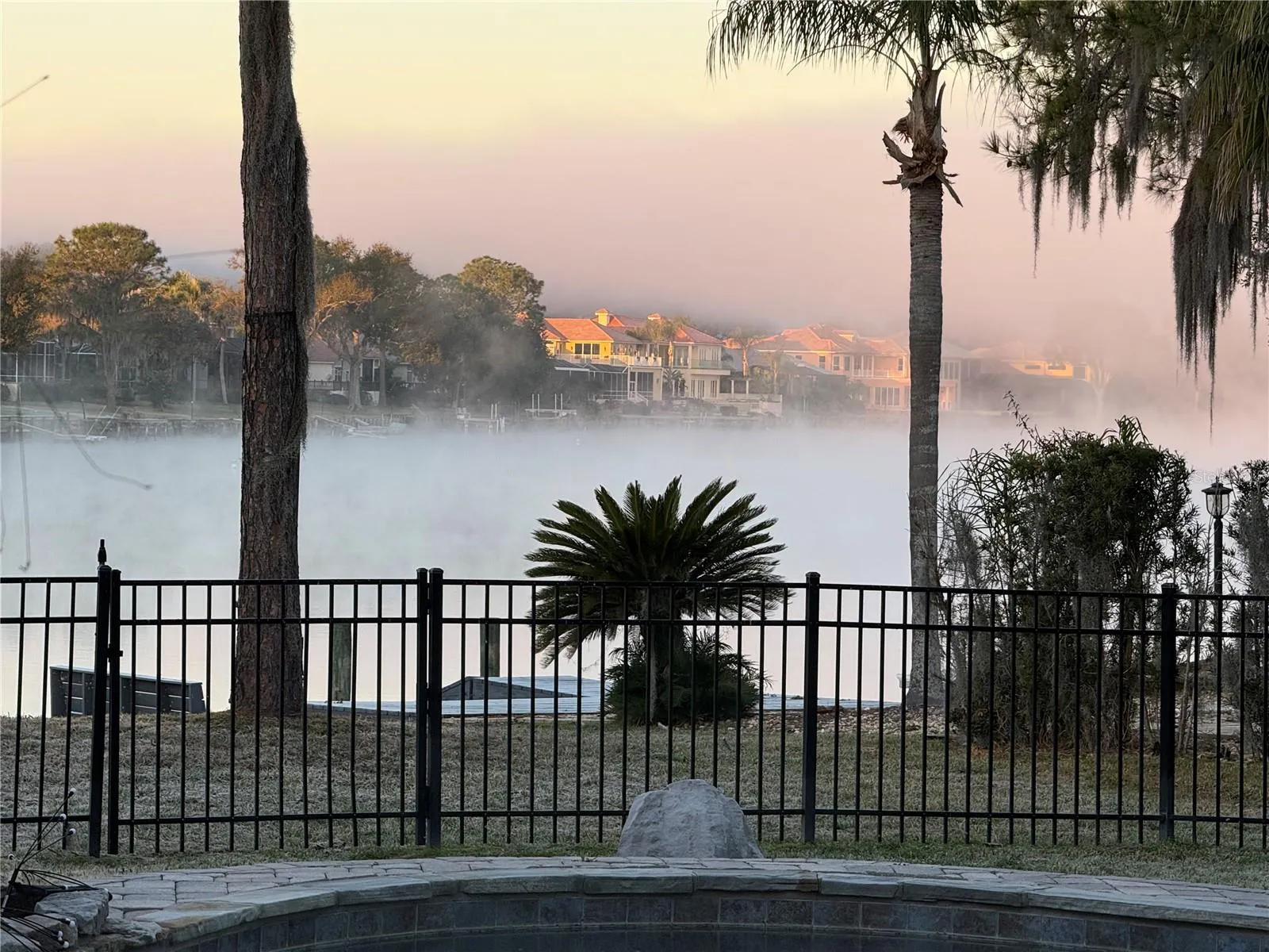 foggy view from kitchen window