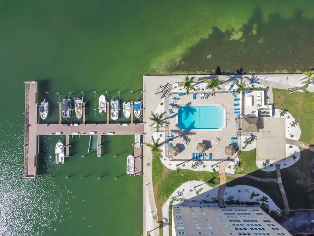 Boat Slips and Pool area directly connected to Building 4. Contact HOA for availability and lease terms for private boat slips.