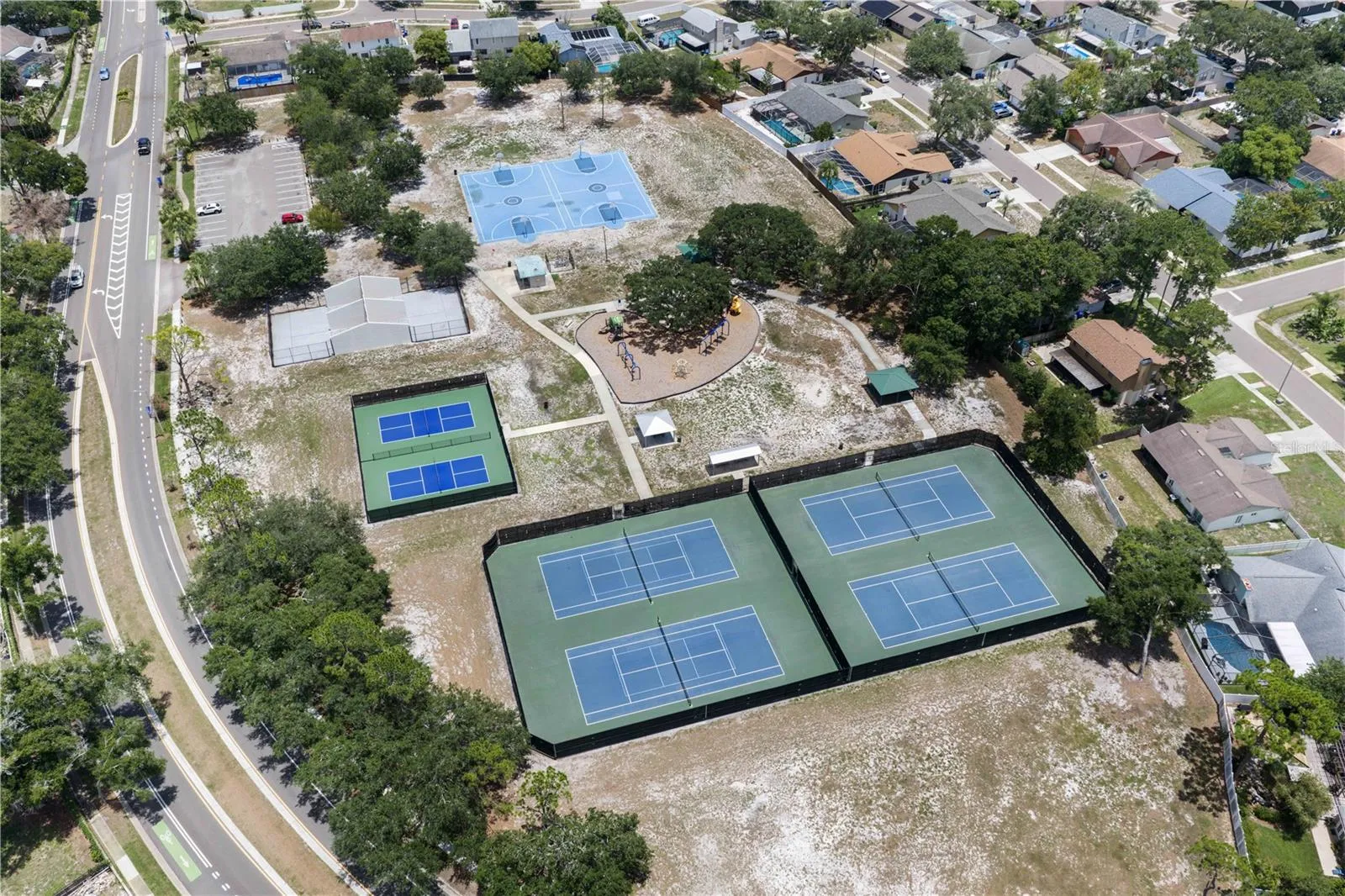 Bloomingdale Park with playground, basketball, tennis and pickleball courts