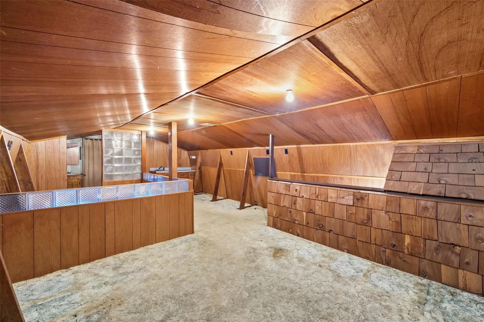 Studio Apartment in the Barn - living, dining, bed space area & kitchenette & bathroom.