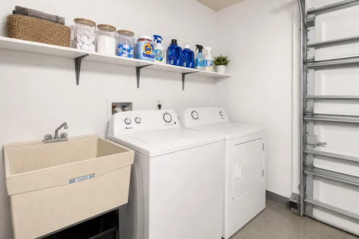Laundry area in Garage