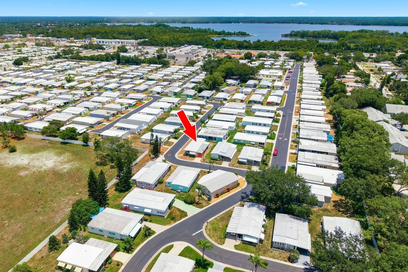 Elevated view of the property