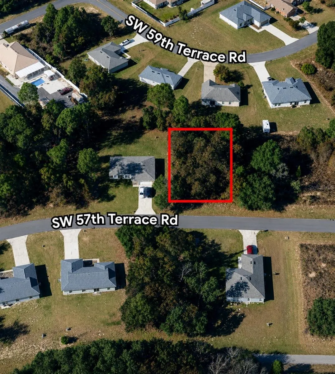 Aerial view showing approximate location of property