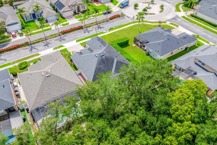 Mature trees add privacy.