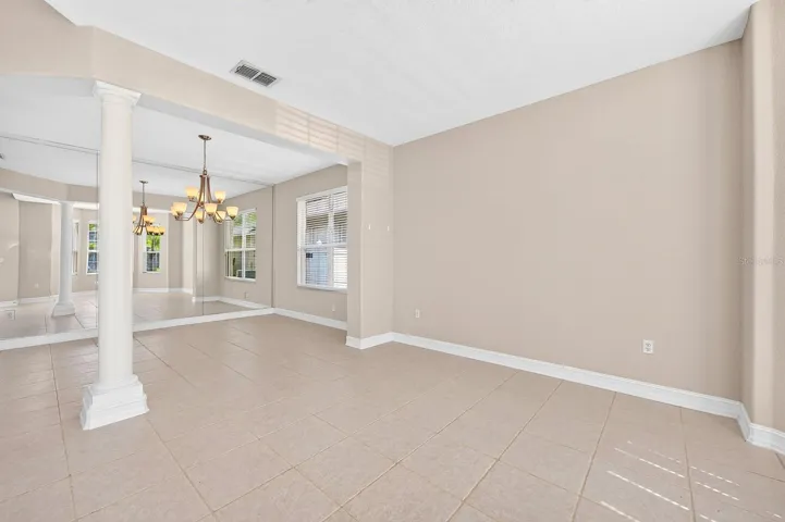 Light and bright formal living and dining spaces.