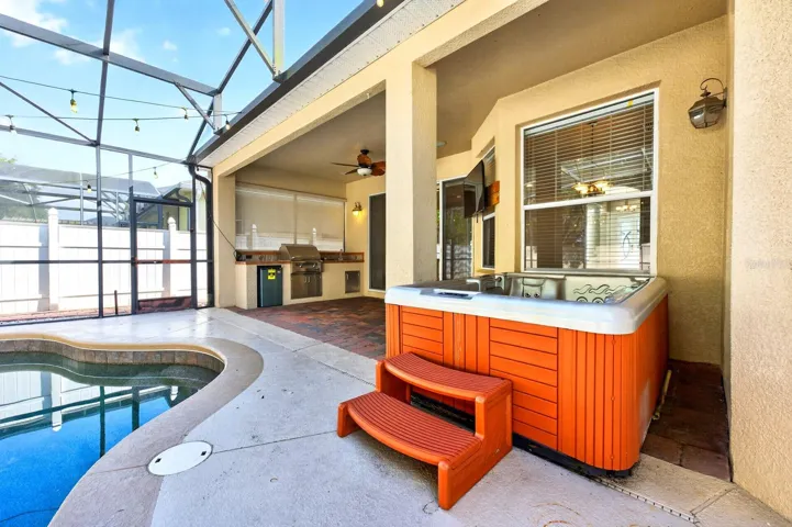 Above ground spa.