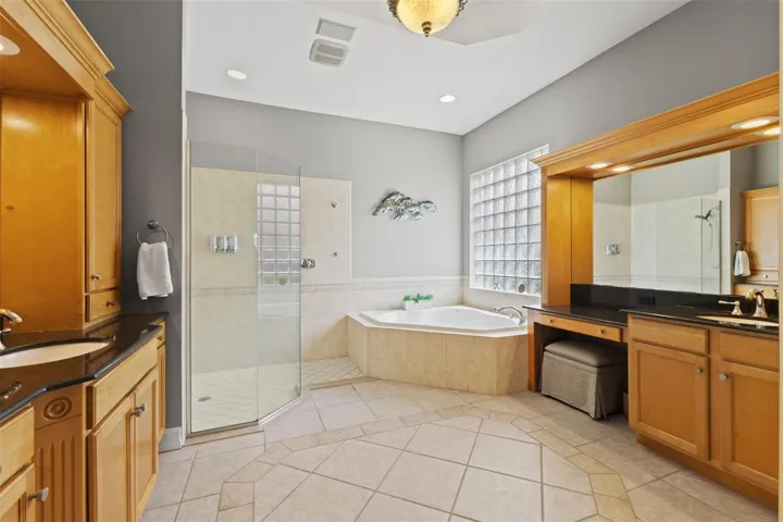 Primary Bathroom is a true spa retreat