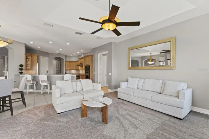 Family Room connected to Kitchen