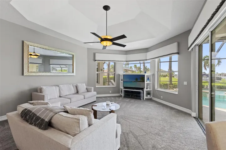 Family Room with new carpeting