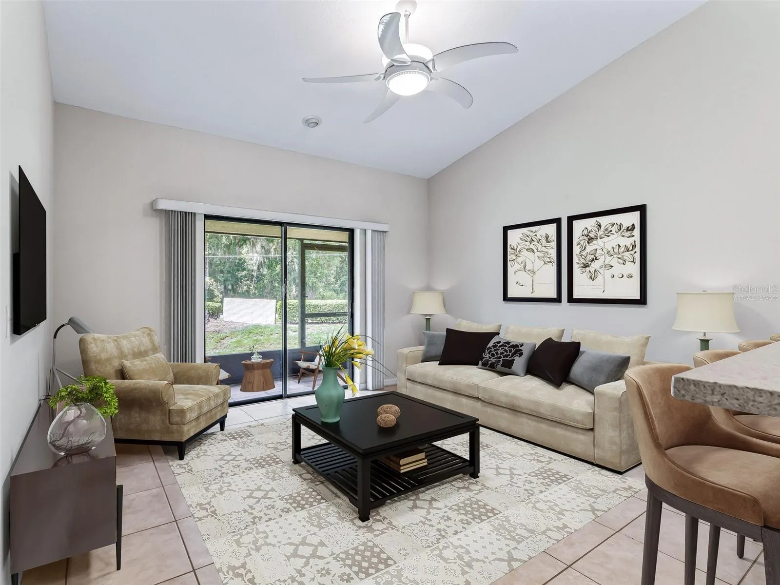 Virtually Staged Living Room