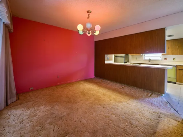 Dining room with kitchen pass through