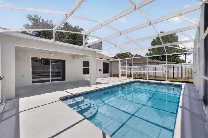 Side view of swimming pool