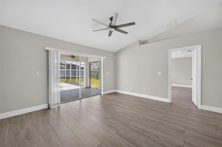 Sliding glass door leading to pool lanai