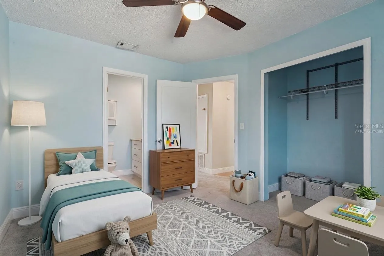 Virtually Staged Guest Bedroom with En-suite bath and walk-in Closet