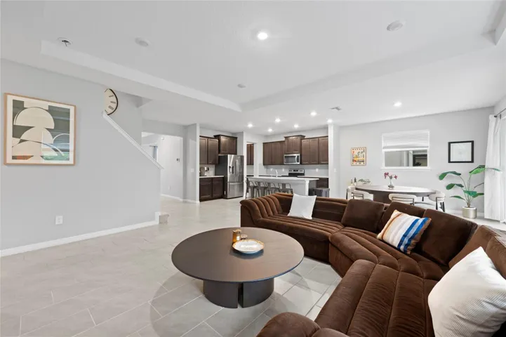 Living Room With Tray Ceilings
