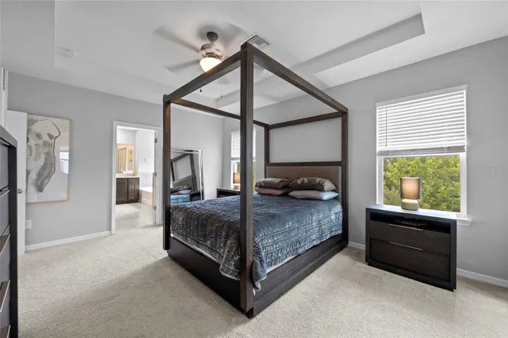 Primary Bedroom with Tray Ceilings