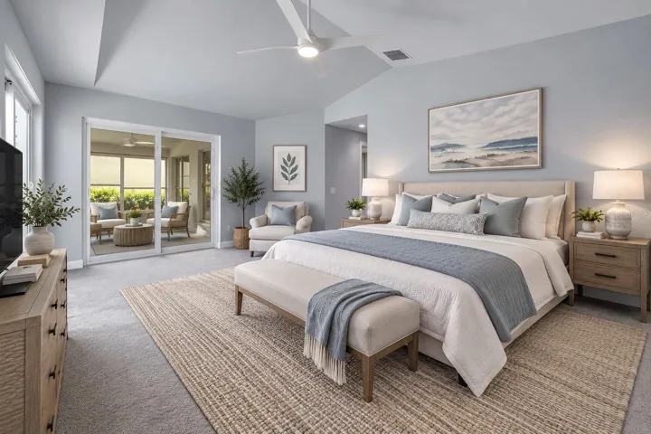 Virtually Staged Master Bedroom