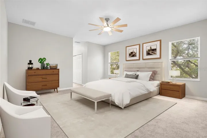 Primary Suite - Bedroom (upstairs)(Virtually Staged)