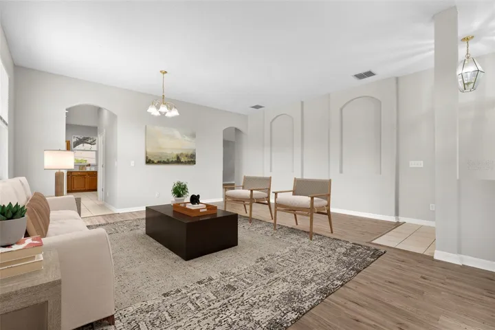 Living + Dining Room (Virtually Staged)