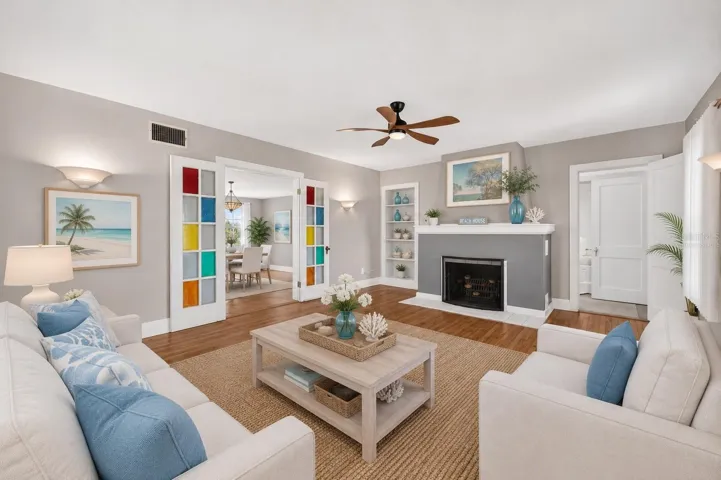 Virtually staged living room
