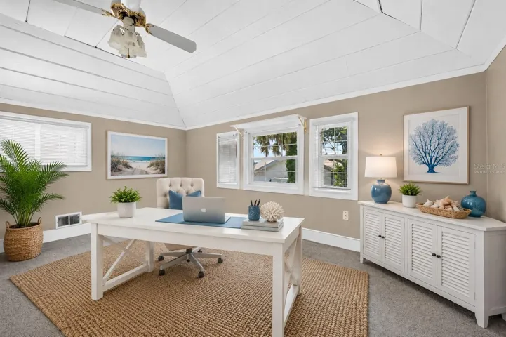Virtually staged third bedroom, office, workout room, or theater