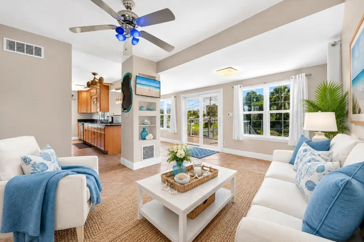 Virtually staged family room